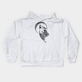 Howling Tribal Wolf Kids Hoodie